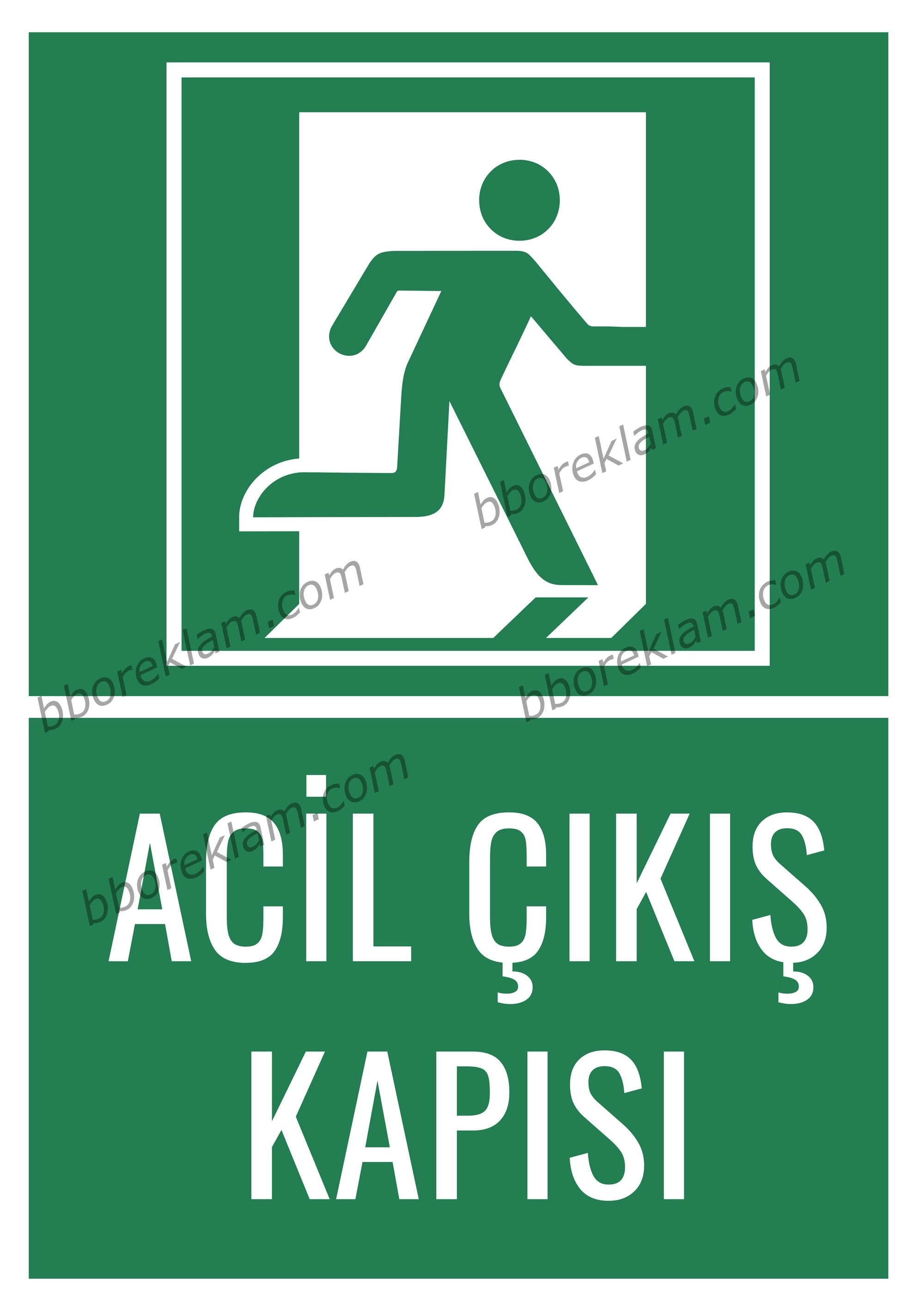 ’’ACİL ÇIKIŞ KAPISI SAĞ’’ Yangın Acil Uyarı Levhası