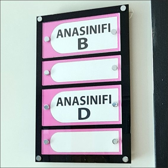 Pleksi Kapı İsimliği Dörtlü