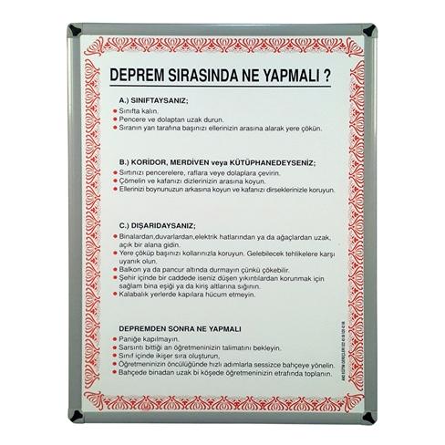 Deprem Sırasında Ne Yapmalı Eğitim Panosu