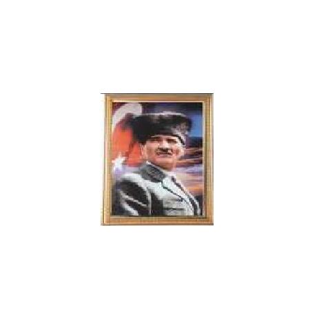 Metal ve Ahşap Atatürk Çerçevesi