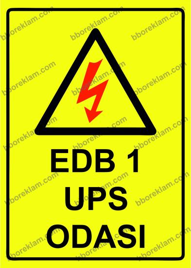 EDB 1 UPS Odası Uyarı Levhası