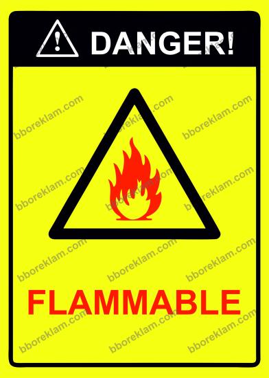 Danger! Flammable Uyarı Levhası