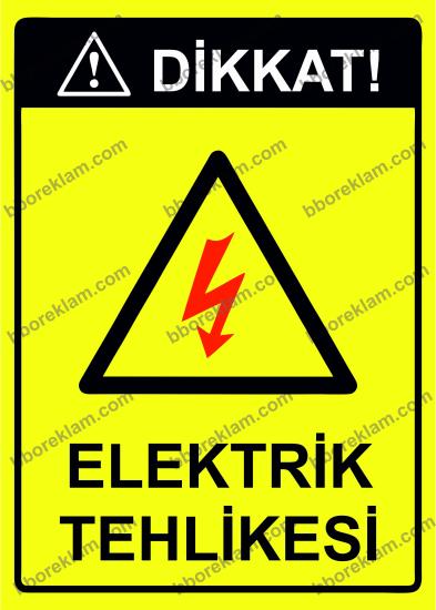 Dikkat! Elektrik Tehlikesi Uyarı Levhası