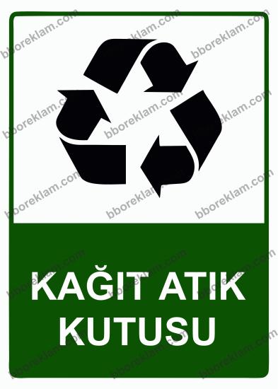 Kağıt Atık Kutusu Uyarı Levhası