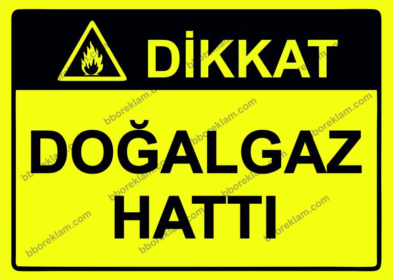 Dikkat Doğalgaz Hattı Uyarı Levhası