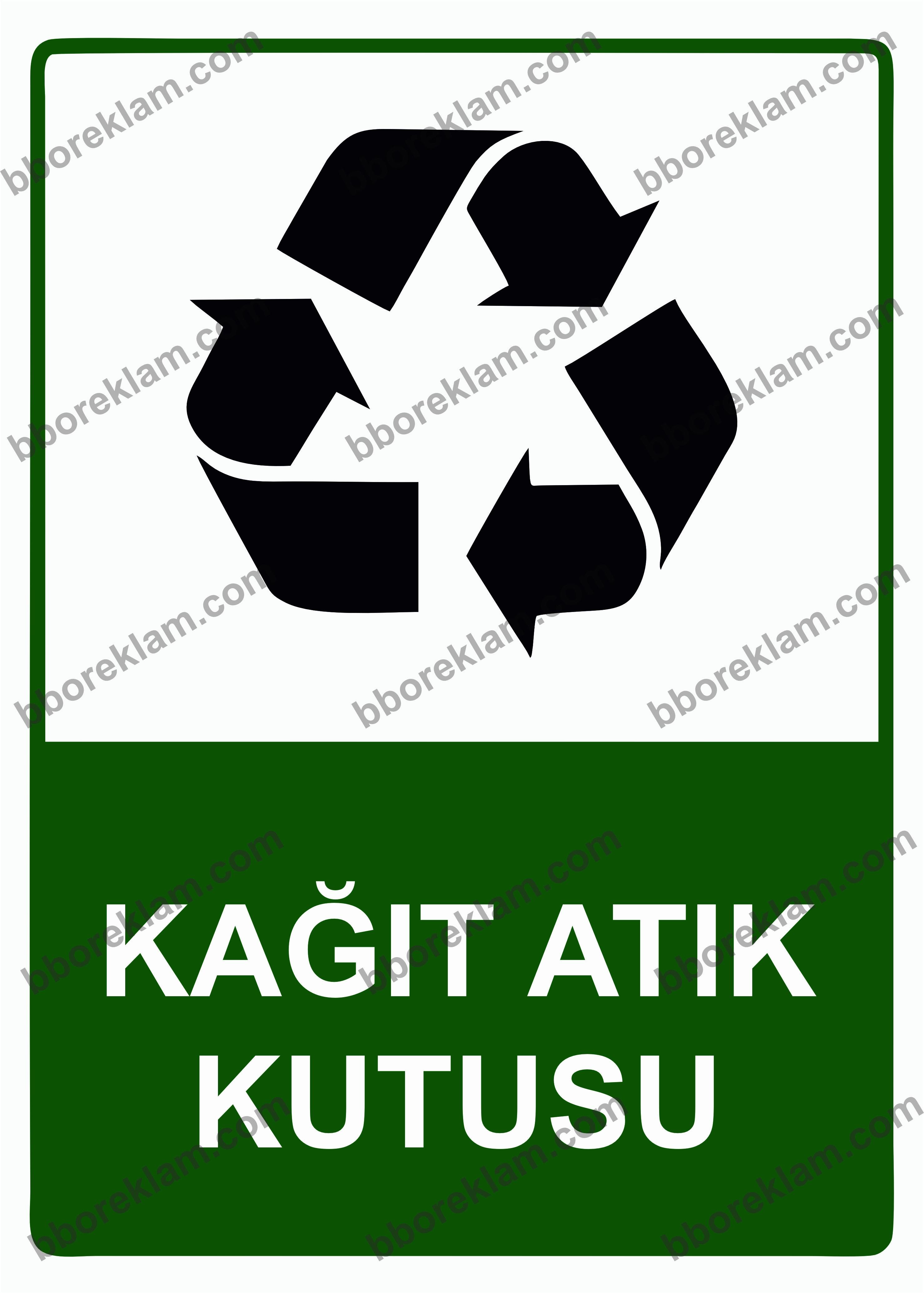 Kağıt Atık Kutusu Uyarı Levhası