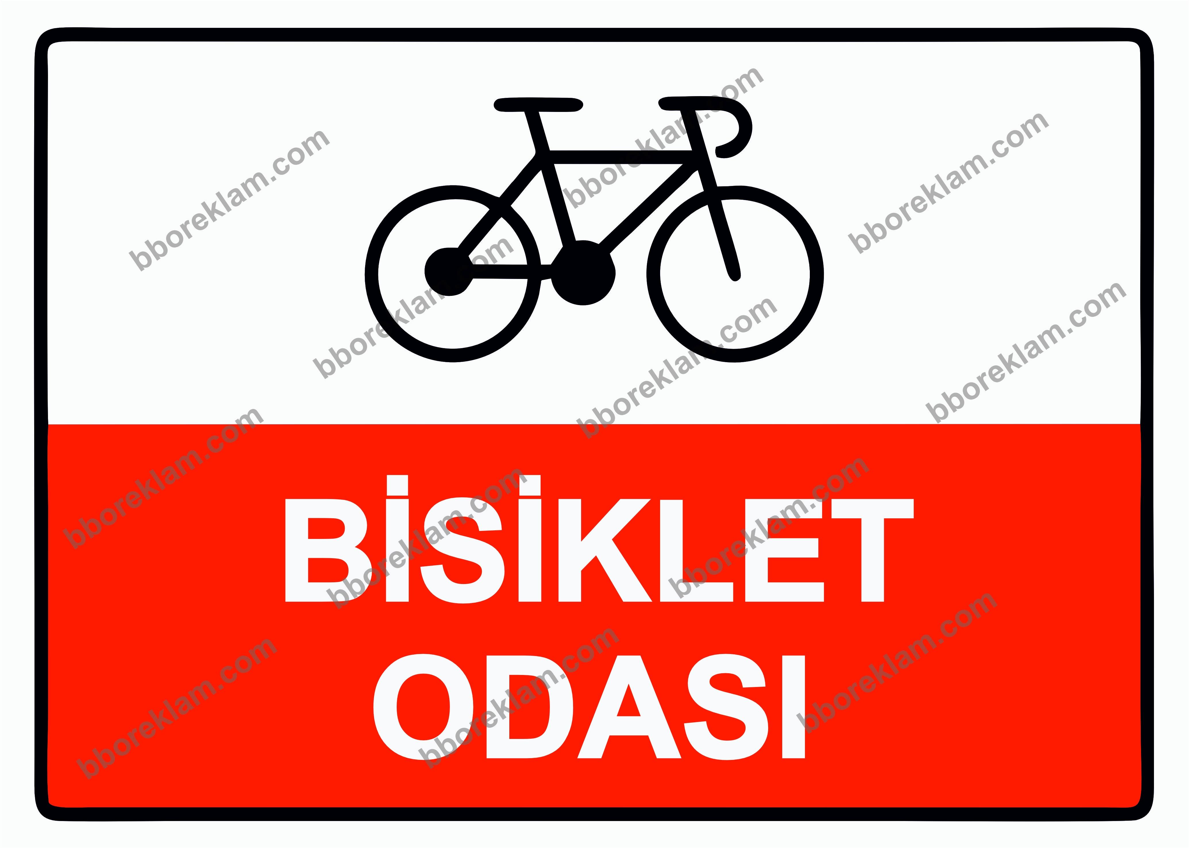 Bisiklet Odası Uyarı Levhası